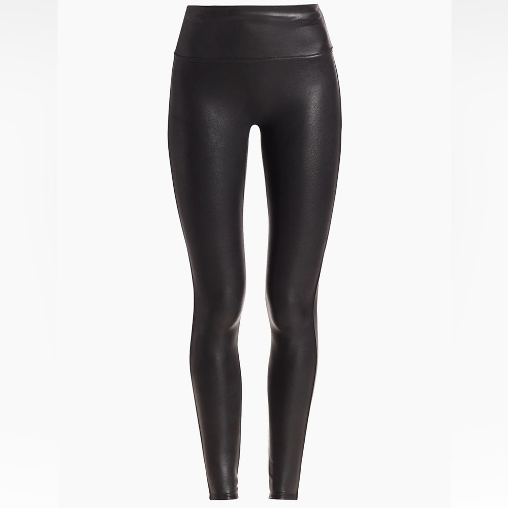 SPANX || black faux leather leggings